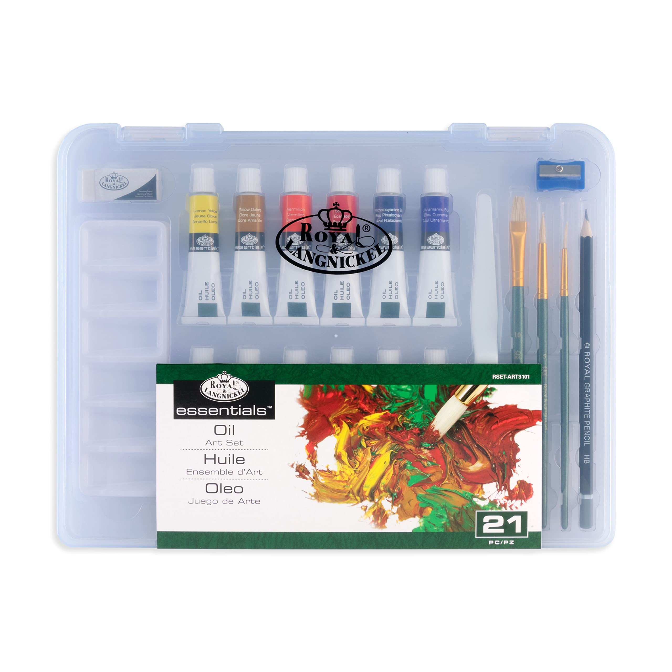 Royal & Langnickel 21pc Clearview Art Set - Oil Colour Royal & Langnickel 21pc Clearview Art Set - Oil Colour