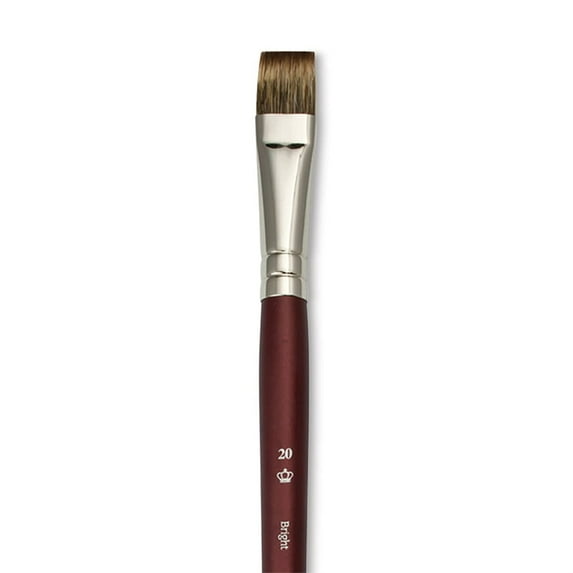Royal & Langnickel Sabletek Short-Handle Paint Brush, L95010, Size 20, Bright Bristle, Dark Brown