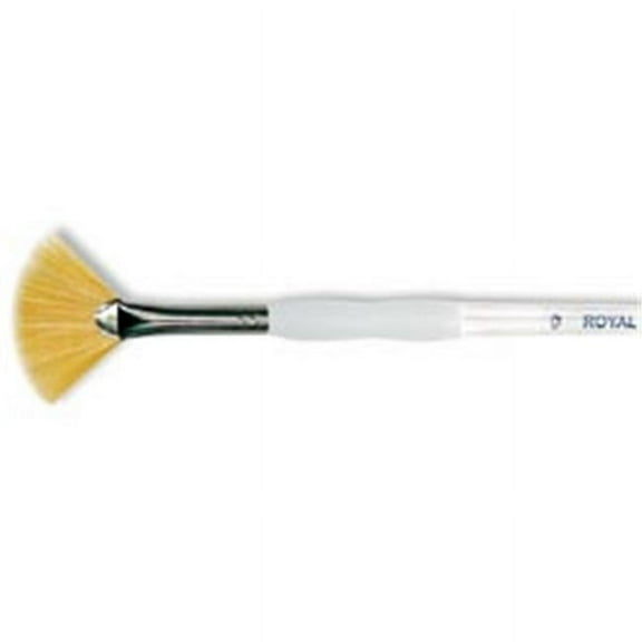 Royal & Langnickel(R) Soft-Grip Gold Taklon Fan Brush-Size 4