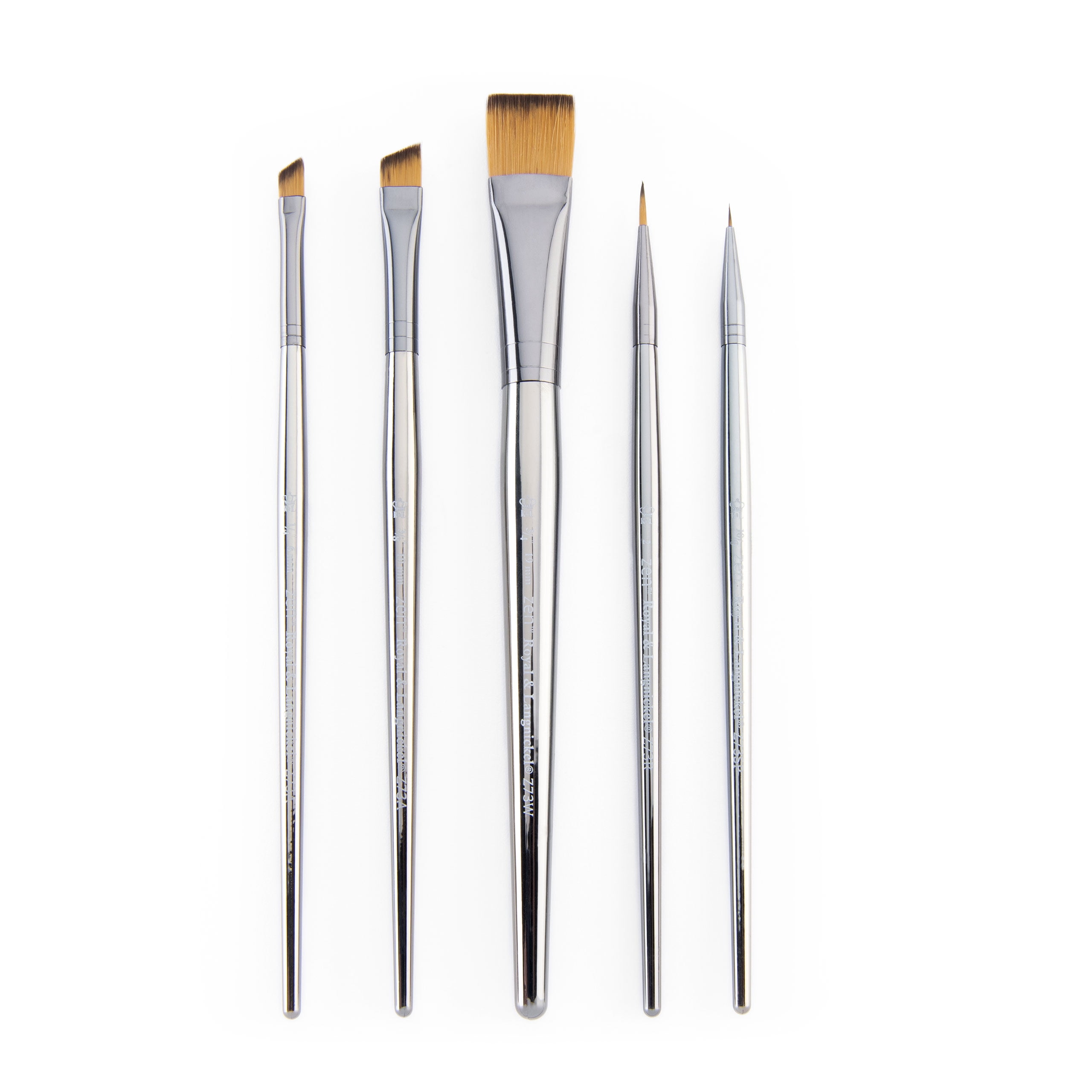 ZEM Brush Golden Synthetic Long Script Liners Artist Paint Brushes Sizes  20/0, 10/0, 5/0, 0