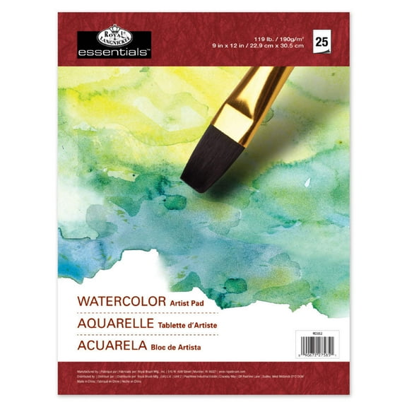 Royal Langnickel essentials(TM) Watercolor Artist Paper Pad-9"X12", 25 Sheets