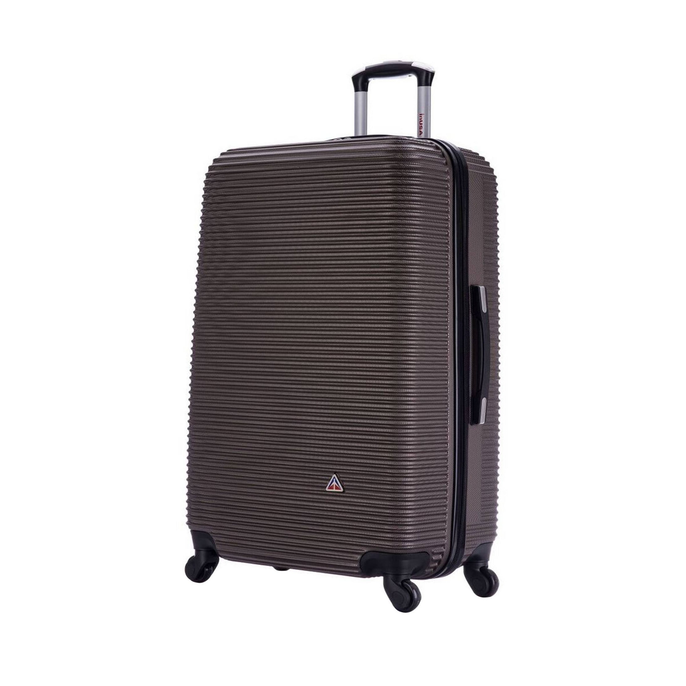 Royal Lightweight Hardside Large Checked Spinner Suitcase Brown