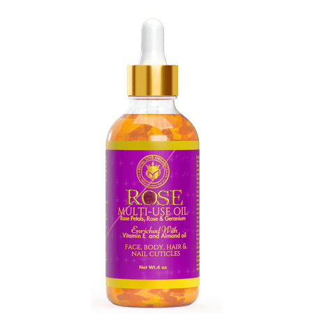 Rose Body Oil with Sweet Almond and Vitamin E, 4 oz