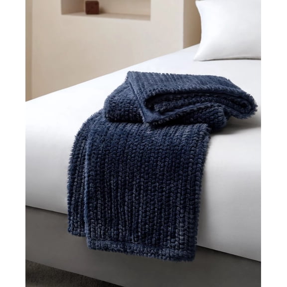 Royal Luxe Cozy Throw, 50" X 60' - Navy