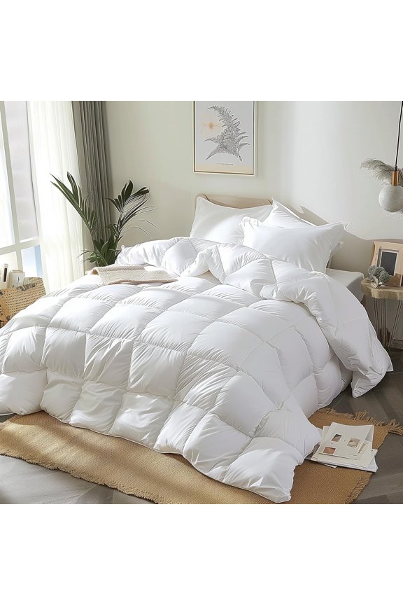 Goose Feather Down Fiber Comforter - Queen Size Duvet Insert