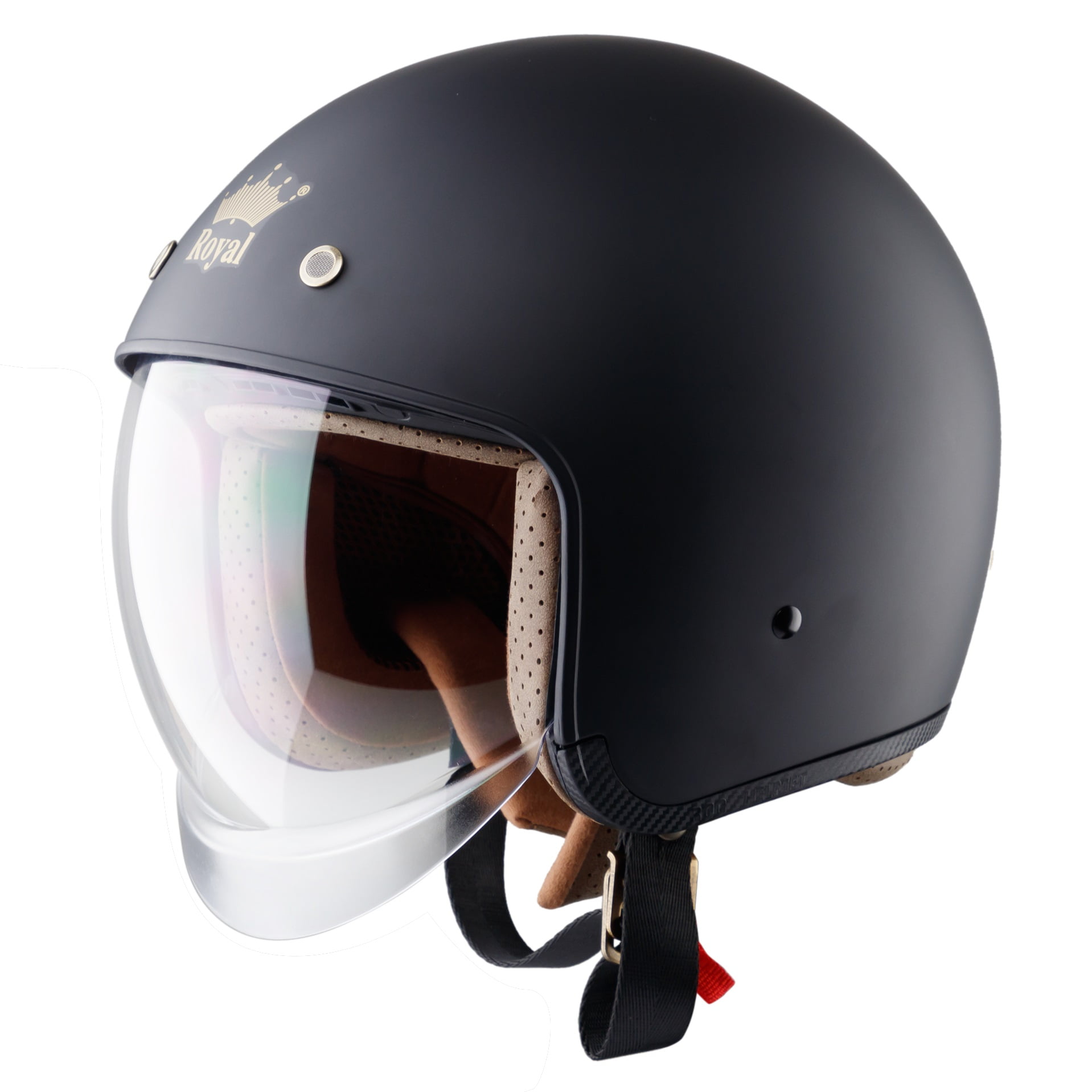 Royal M139 Open Face Motorcycle Helmet DOT Approved Motorcycle Helmet Size S Matte Black