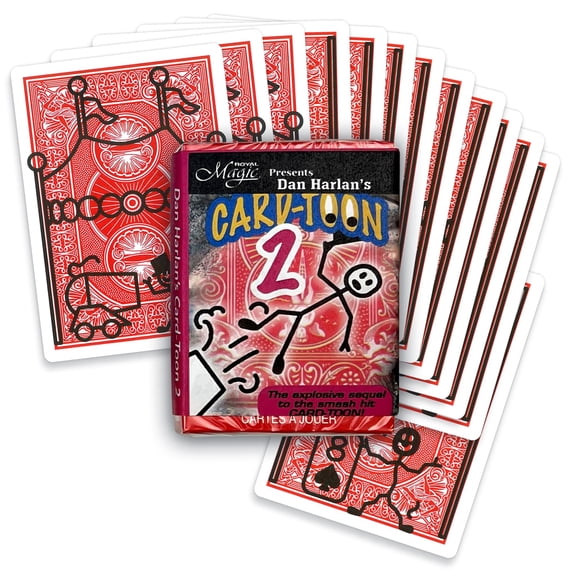 Royal Magic Card-Toon 2 Deck by Dan Harlan Flipbook Animated Magic Trick, Self-Working Magic Deck, Unique Playing Cards, Poker Size Playing Card, Easy Visual Reveal