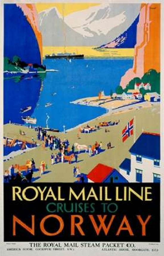 Royal Mail Cruises Norway Canvas Art - Daphne Padden (12 x 18)