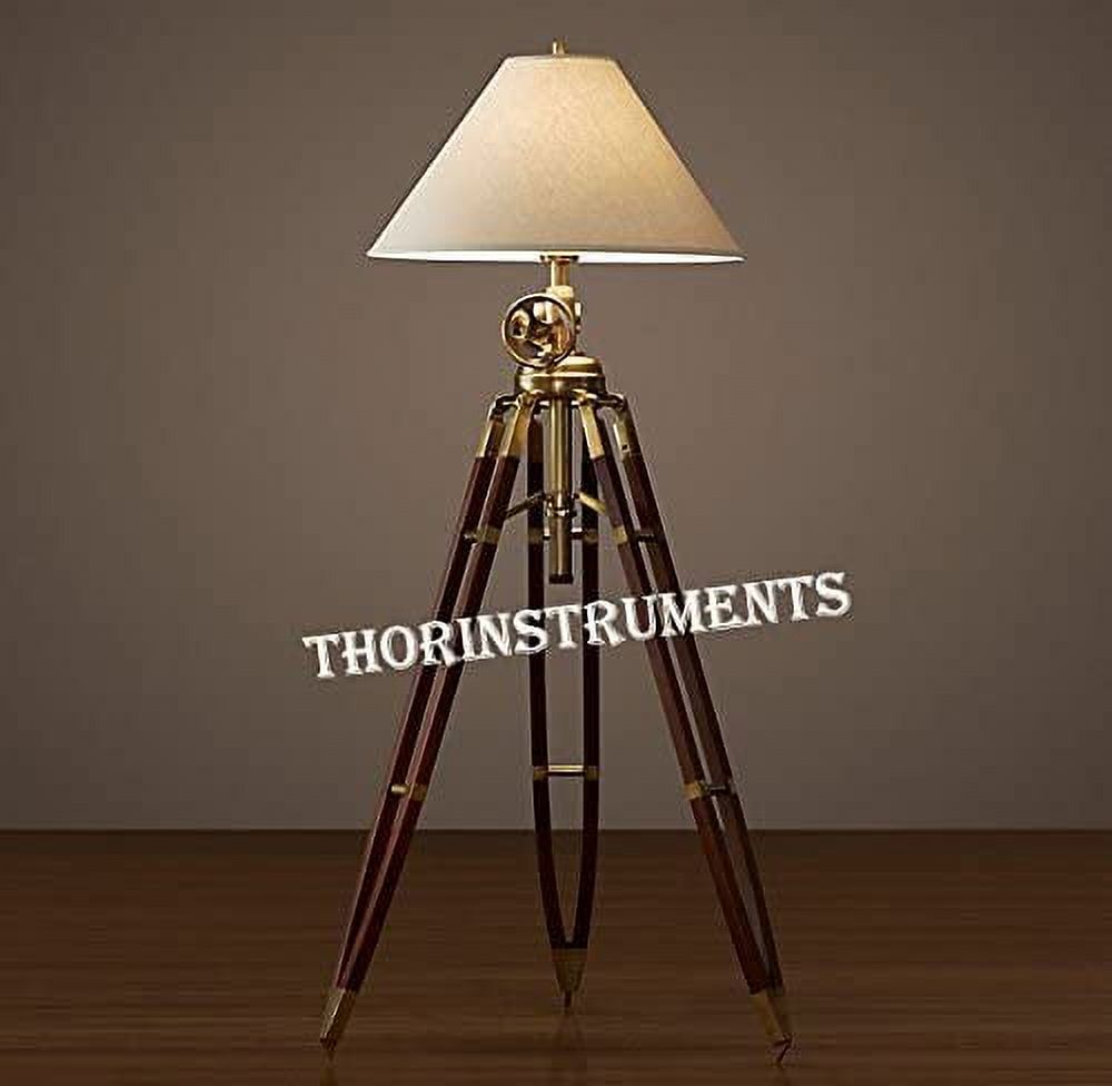 Royal Marine Nautical Antique Brass Finish Tripod Floor Lamp for Living