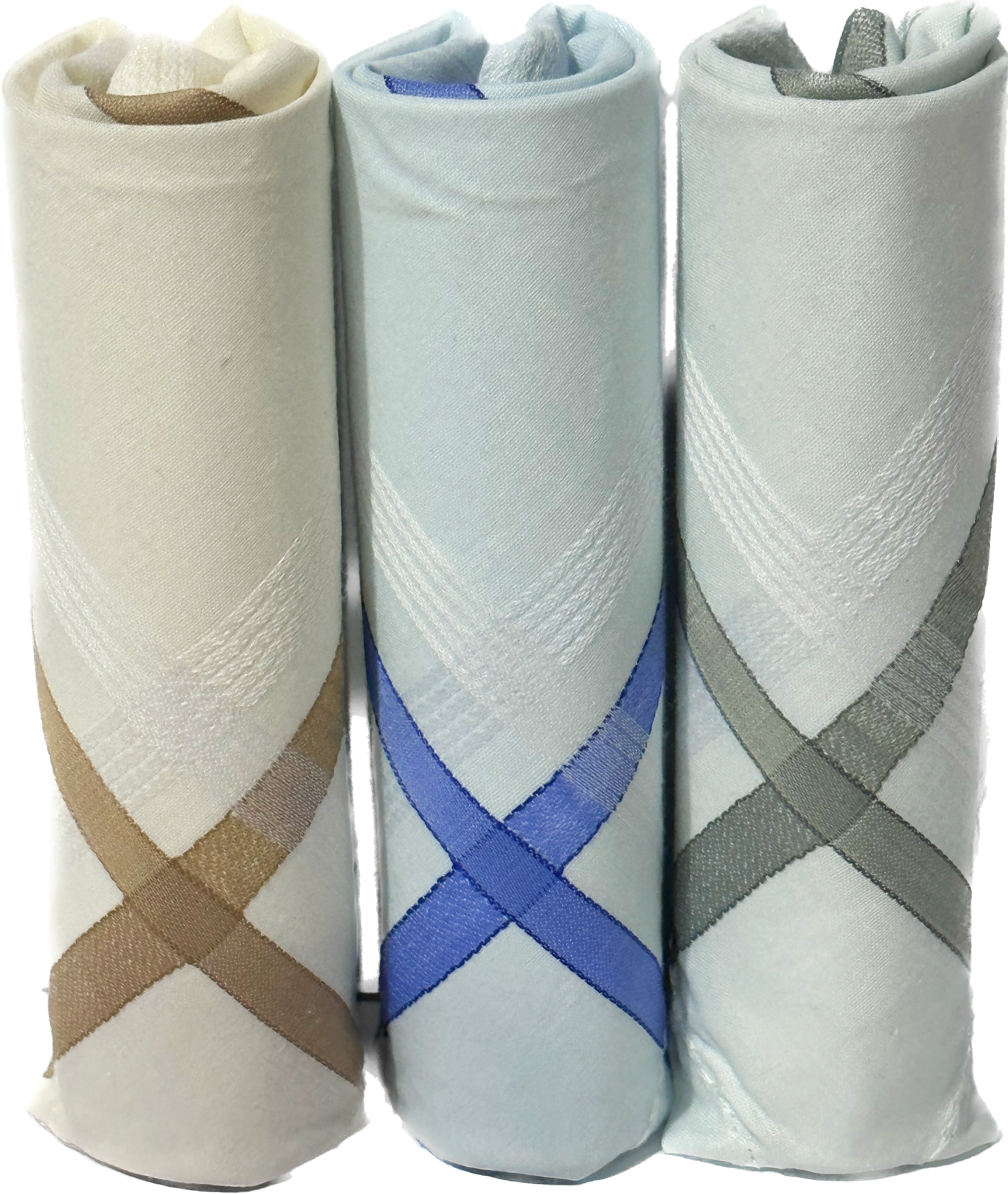 Royal Mart 03 Men's Cotton Handkerchief Set 15+ inches, Light Striped