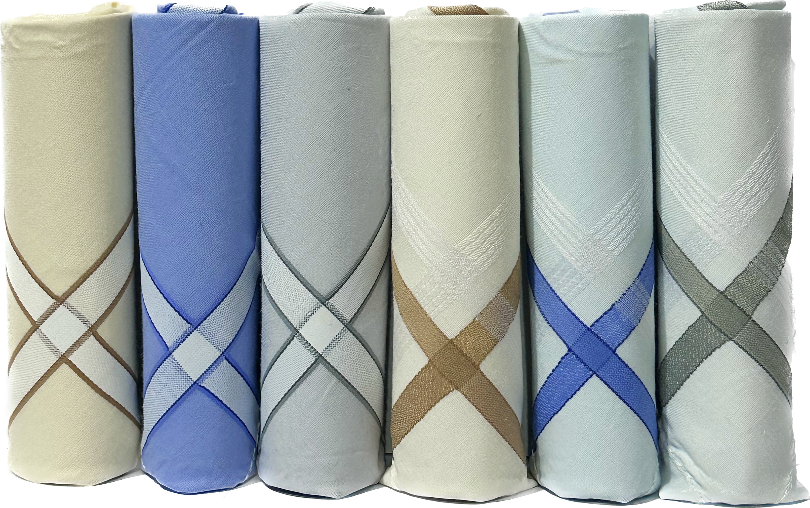 Royal Mart 06 Men's Cotton Handkerchief Set 15+ inches, Light Striped