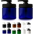 thumbnail image 1 of Royal Massage 16oz Massage Oil/Lotion/Cream Pump Jar with Locking Twist Top (Blue/Black, 2), 1 of 7