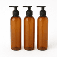 thumbnail image 1 of Royal Massage 8oz Bullet Round Massage Oil/Lotion/Liquid Bottle with Saddle Pump (Amber, 3), 1 of 7