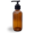thumbnail image 1 of Royal Massage Boston Round Glass Bottle with Saddle Pump - Amber 4oz, 1 of 3