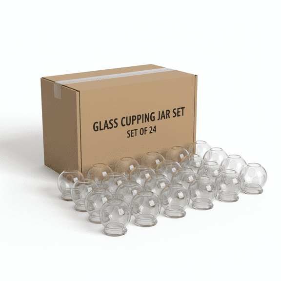Royal Massage Fire Glass Cupping Jar (#1 - Set of 24)