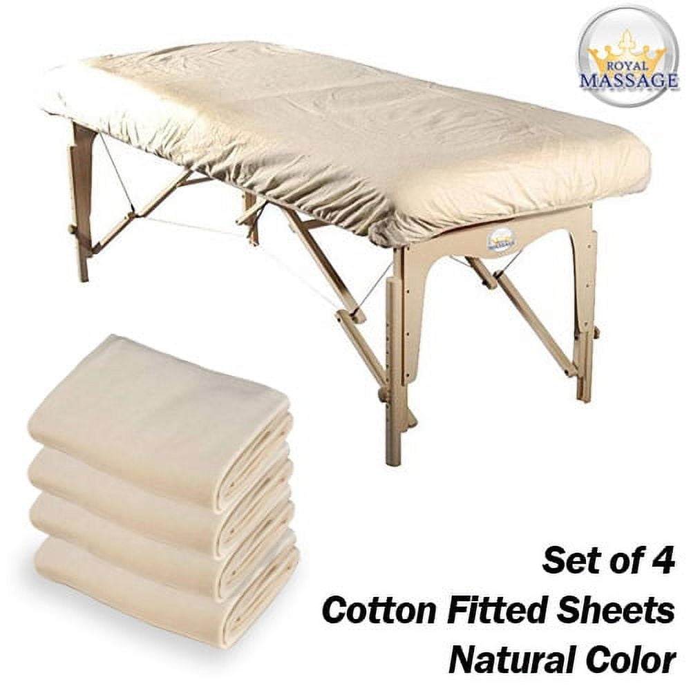 Royal Massage Set of 4 Cotton Flannel Massage Table Fitted Sheets