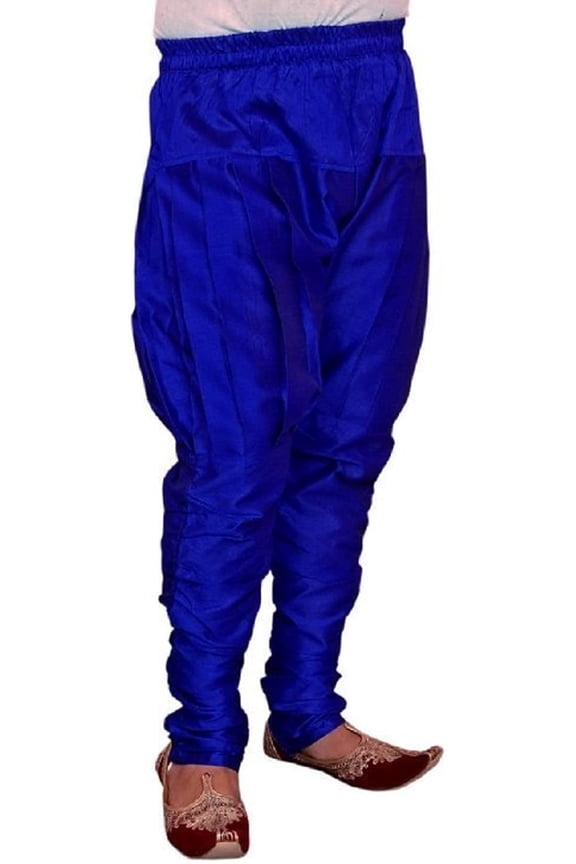 Royal Men's Art Silk Fine Quality Ready to Wear Harem Pant's for Men-Free Size Blue