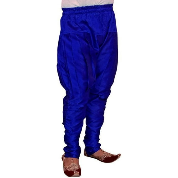 Royal Men's Art Silk Fine Quality Ready to Wear Harem Pant's for Men-Free Size Blue
