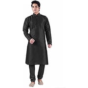 Royal Mens Black Silk Kurta