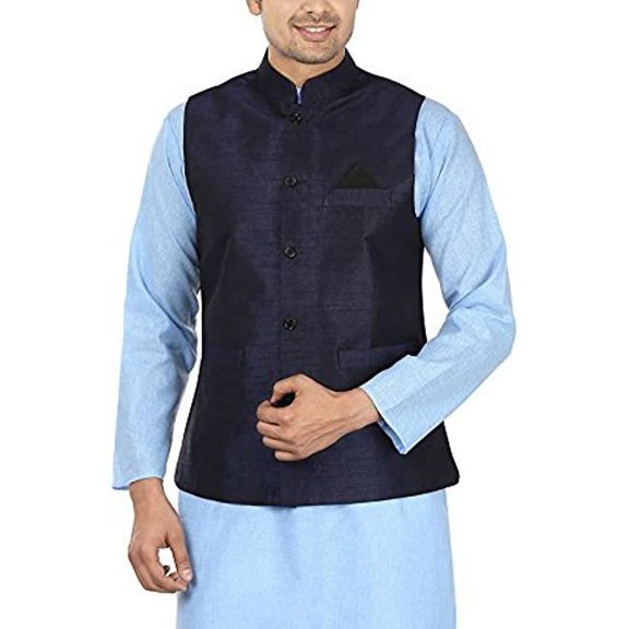 Royal Men's Blue Silk blend Jacket