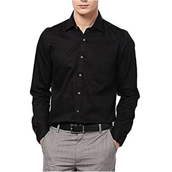 Royal Men's Formal Shirt (Royal_180_Black_Medium)