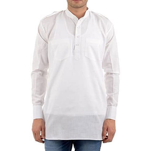 Royal Men's Linen Kurta (Royal_275_White_Small)