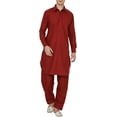 thumbnail image 1 of Royal Men's Neck thread embroidered Polycotton Standard Pathani Suit Salwar Set, 1 of 1