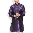 thumbnail image 1 of Royal Men's Purple Cotton Blend Kurta Pyjama Set, 1 of 1