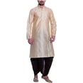 thumbnail image 1 of Royal Men's Silk Blend Dhoti & Kurta Set_Gold, 1 of 1