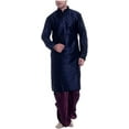 thumbnail image 1 of Royal Men's Silk Blend Dhoti & Kurta Set_Navy, 1 of 1