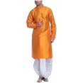 thumbnail image 1 of Royal Men's Silk Blend Dhoti & Kurta Set_Orange, 1 of 1