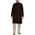 thumbnail image 1 of Royal Men's Silk Blend Kurta & Churidaar Set Brown, 1 of 1
