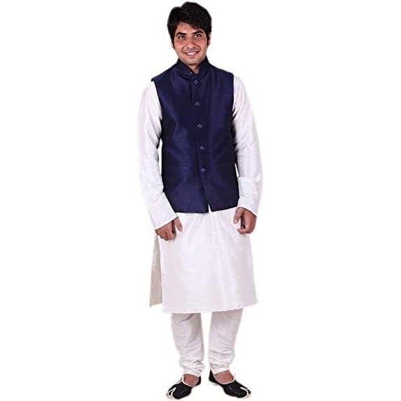 Royal Men's Silk Blend Kurta Jacket Set