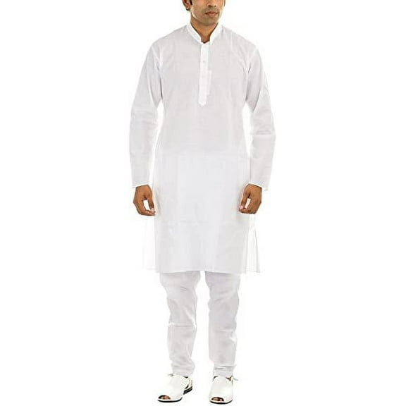 Royal Men's White Fine Cambric Comfortble White Lounge Set