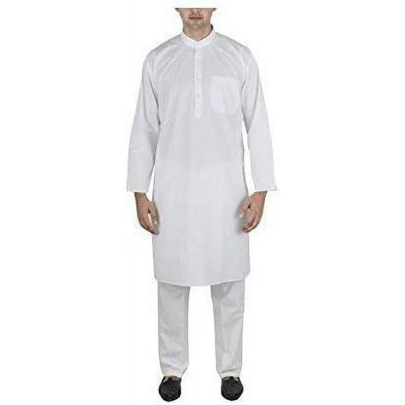 Royal Men's White Pure Cotton Kurta Pyjama Set
