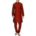 thumbnail image 1 of Royal Mens Silk Blend Festive Kurta Churidar Set Red, 1 of 1