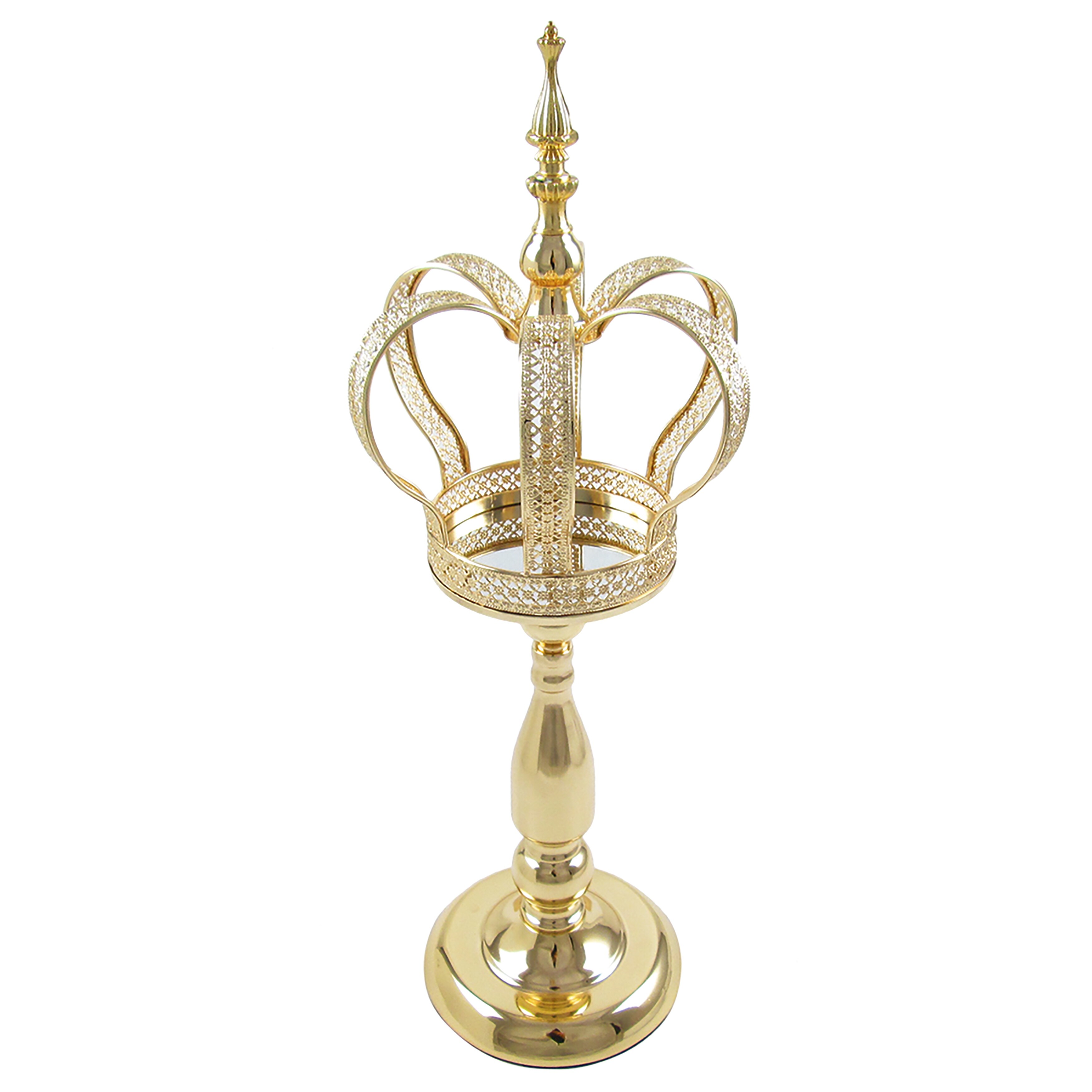 Fancy Crown Stand Decoration - Gold - 6.5 x 7.5