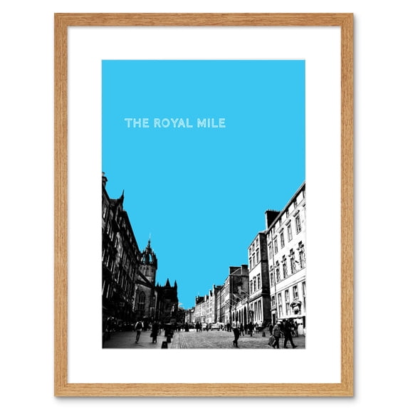 Royal Mile Edinburgh Scotland Famous Street Sky Blue Framed Art Print