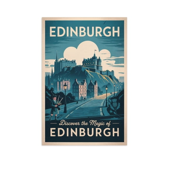 Royal Mile Retro Poster Vintage Edinburgh City Tourism Wall Art Print Poster