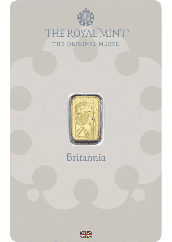 BRITISH ROYAL MINT Royal Mint Britannia 1 Gram Gold Bar - Large Assay Card