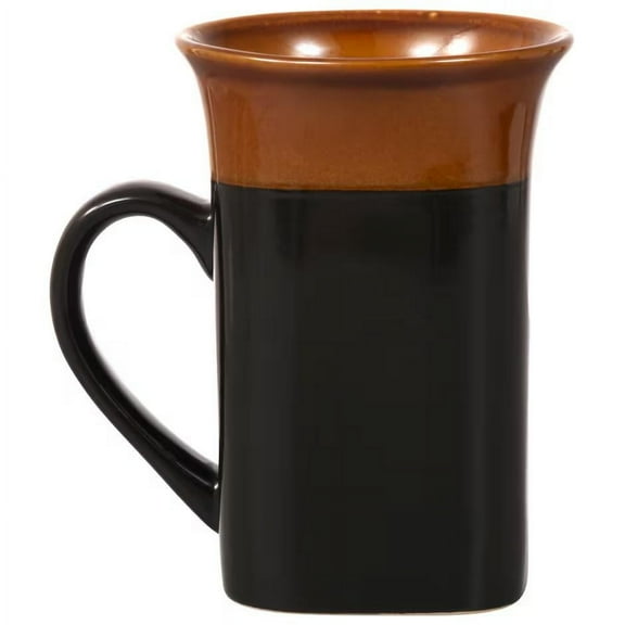 Royal Norfolk 14 oz Blk/Brown Square Stoneware Mug 1 PK