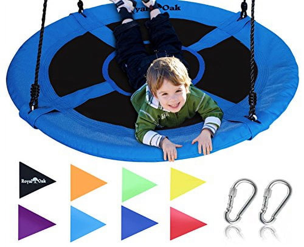 Royal Oak 40'' Blue Saucer Tree Swing with Flags