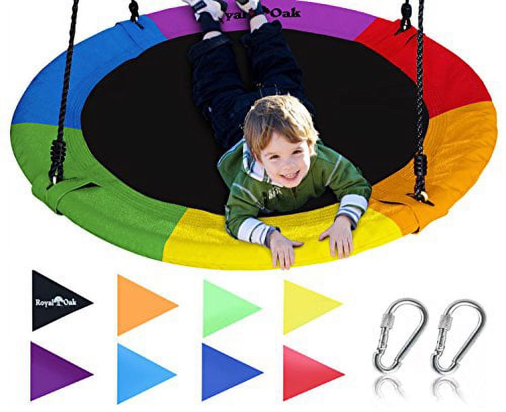 Royal Oak 40'' Rainbow Saucer Swing with Flags