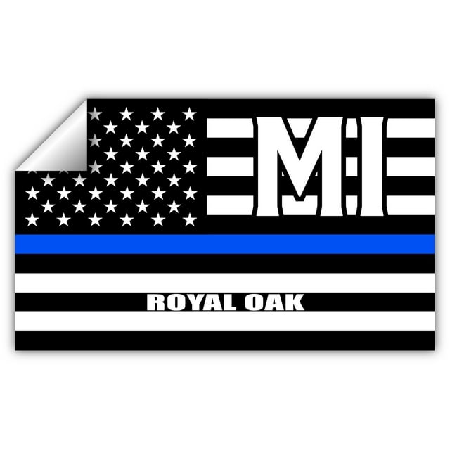 Royal Oak MI Michigan Oakland County Thin Blue Line Stealthy USA Flag ...