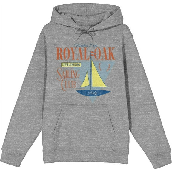 Royal Oak Sailing Club Adult Heather Gray Long Sleeve Hoodie-XL