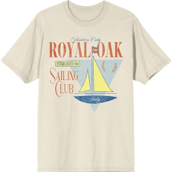 Royal Oak Sailing Club Adult Natural Crew Neck Short Sleeve Tee-Large