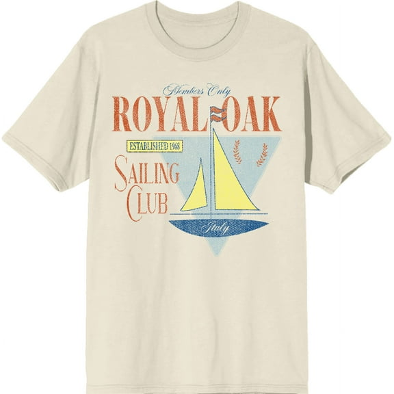 Royal Oak Sailing Club Adult Natural Crew Neck Short Sleeve Tee-Small