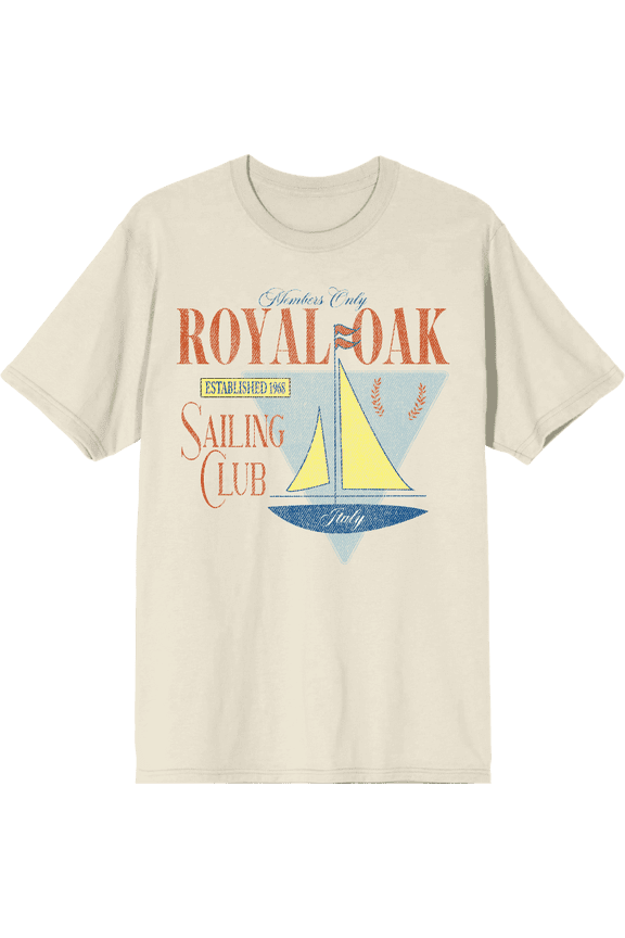 Royal Oak Sailing Club Adult Natural Crew Neck Short Sleeve Tee-XL