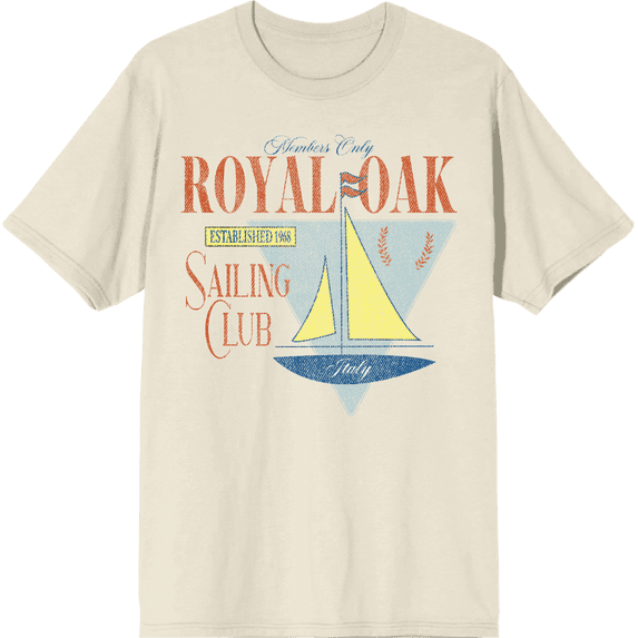 Royal Oak Sailing Club Adult Natural Crew Neck Short Sleeve Tee-XXL