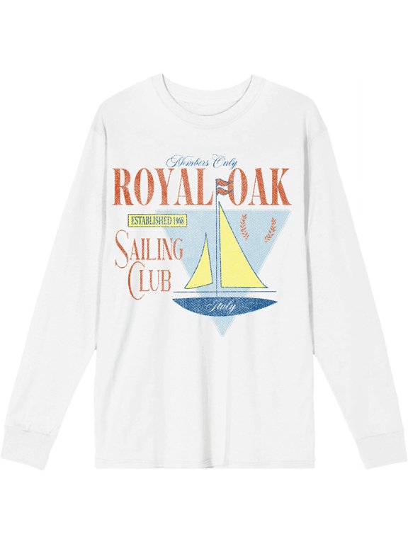 Royal Oak Sailing Club Adult White Crew Neck Long Sleeve Shirt-XL